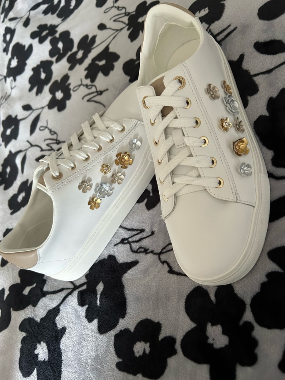 Karl Lagerfeld Paris Women's Cate Fleur Lace-Up Sneakers